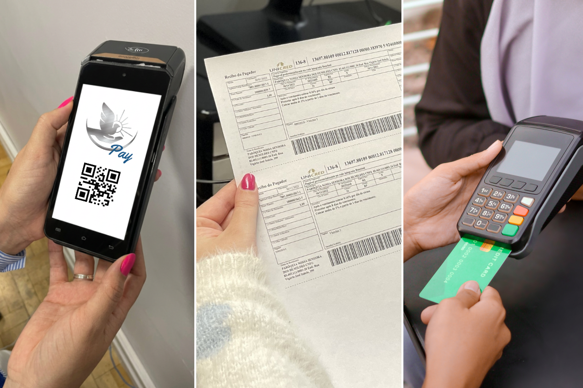 PIX, cartão ou boleto: qual a melhor forma de pagamento para a paróquia?
